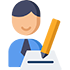 Office professional holding a pencil and working