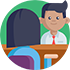 Business analytics illustration with professional and charts