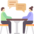 Illustration of a person working at a desk with computer