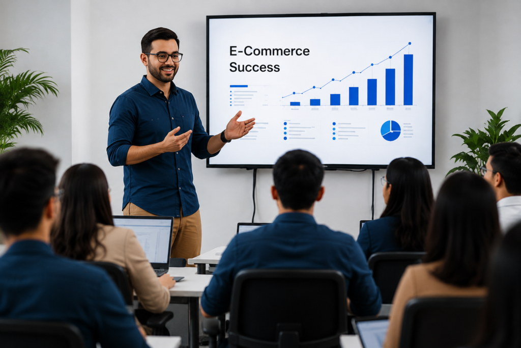 Professional business team working on computers
